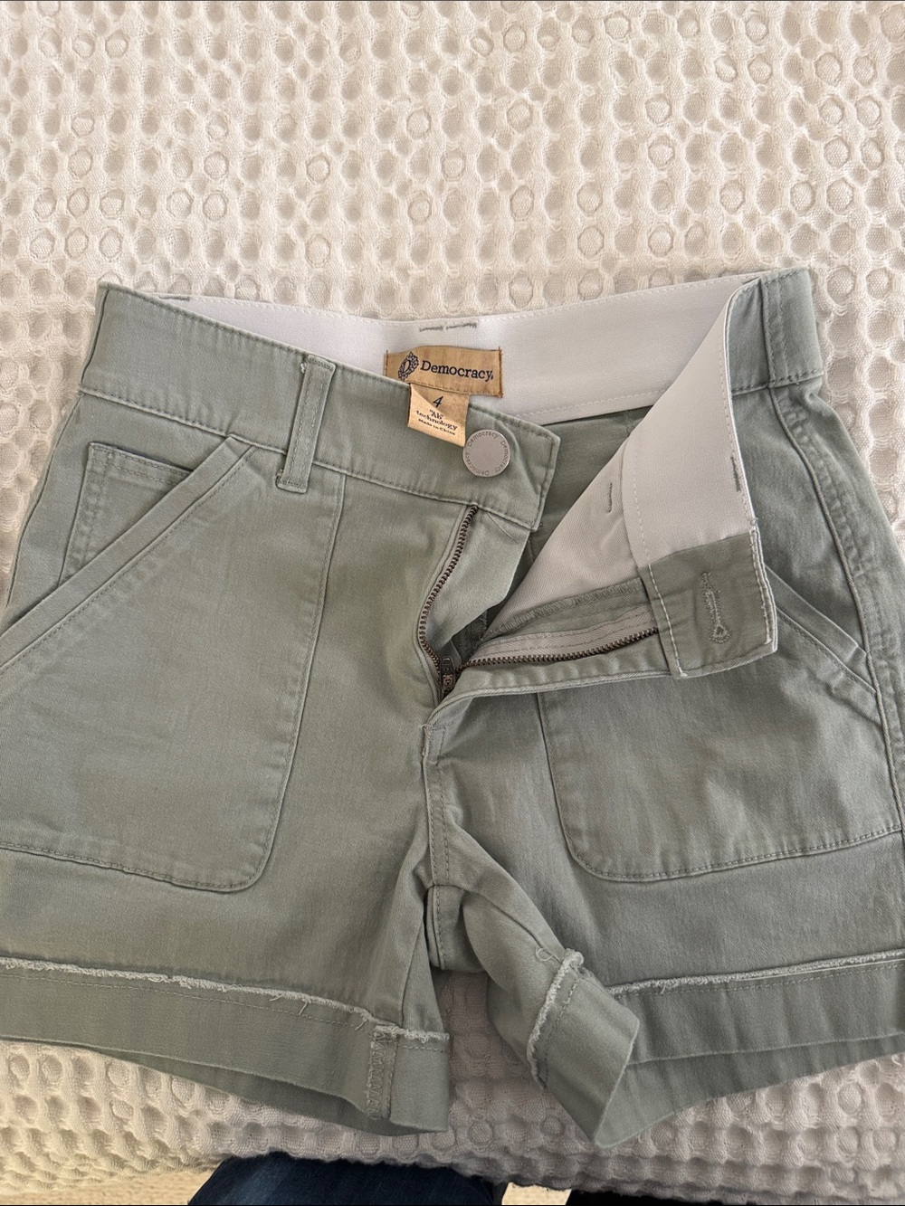 Democracy Women's Sage Green Utility Shorts